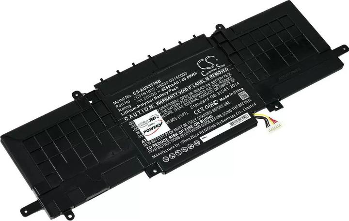 Actual product image AccuCell Battery Asus ZenBook 13 UX333FA-A4011t, UX333FA-A4081t, type C31N1815 and others. (4250 mAh)