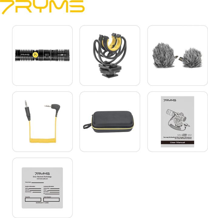 Actual product image 7Ryms Two-way Bi-directional Mini Shotgun Microphone (For 3.5mm TRS Interface Camera)