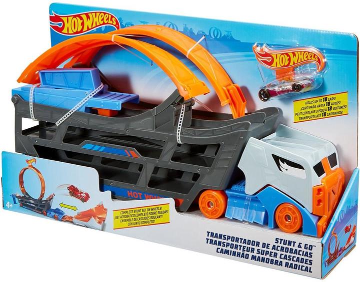 Actual product image Hot Wheels Stunt N Go Transporter & Trackset