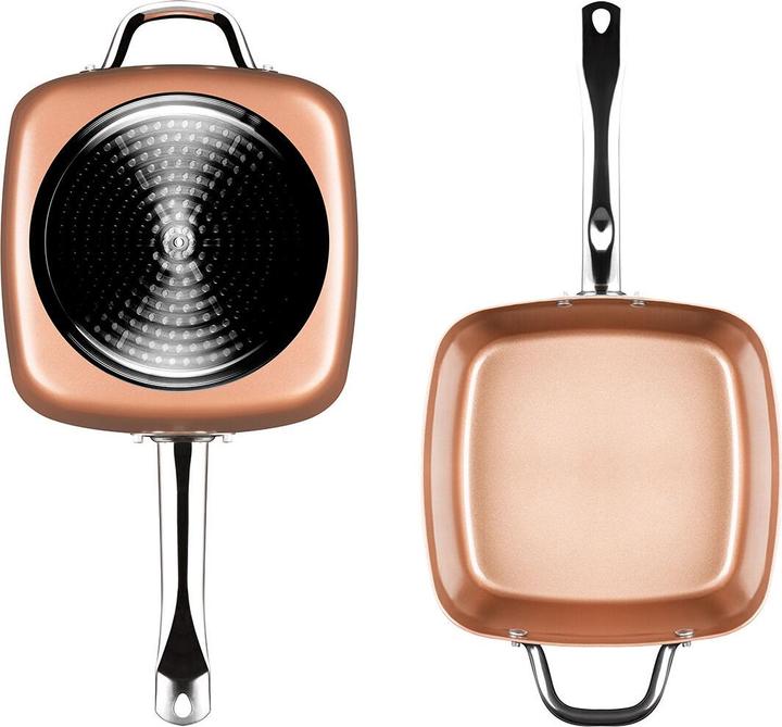 Actual product image InnovaGoods Braising pan with accessories - copper (Casserole + Stewpot, Ceramic, Aluminium)