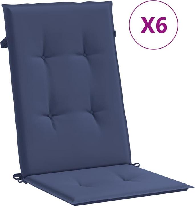 Produktbild VidaXL Hochlehner-Auflagen 6 Stk. Stoff (120 x 50 x 3 cm)