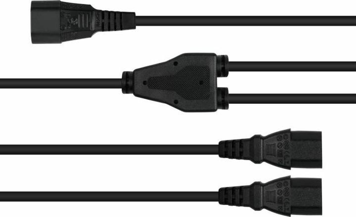 Actual product image Kabelmeister Y-cold appliance extension IEC plug C14 to 2x IEC socket C13, black (2 m, C14)