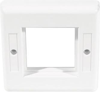 Dexlan Frame for data socket inserts, signal white RAL 9003 (Cable hole, 1.50 cm)