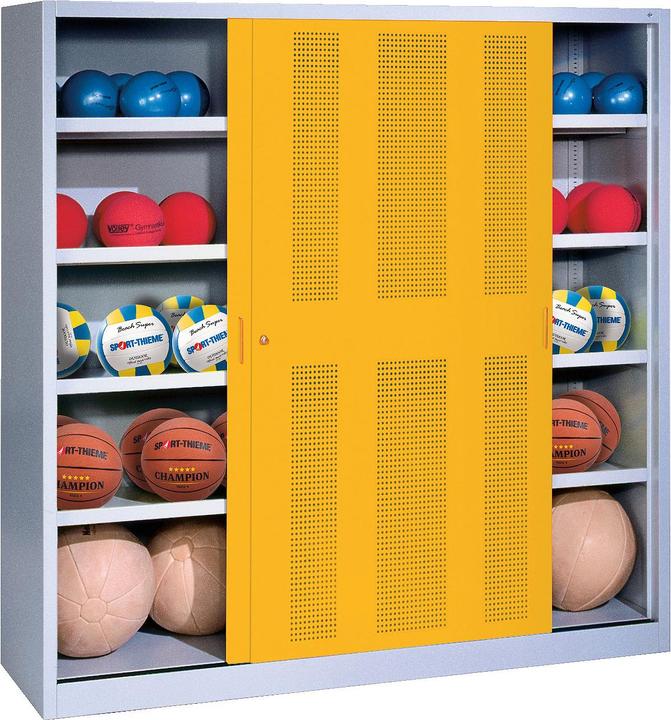 Produktbild C+P Ballschrank (HxBxT: 195x190x60 cm, mit Lochblech-Schiebetüren, Typ 4)