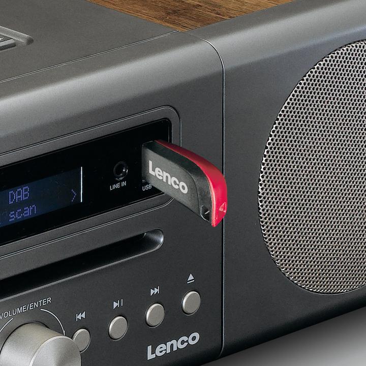 Productafbeelding Lenco MC-175SI Micro-set met DAB, FM, CD, 2 USB, BT, QI (Bluetooth, 2x 20 W)