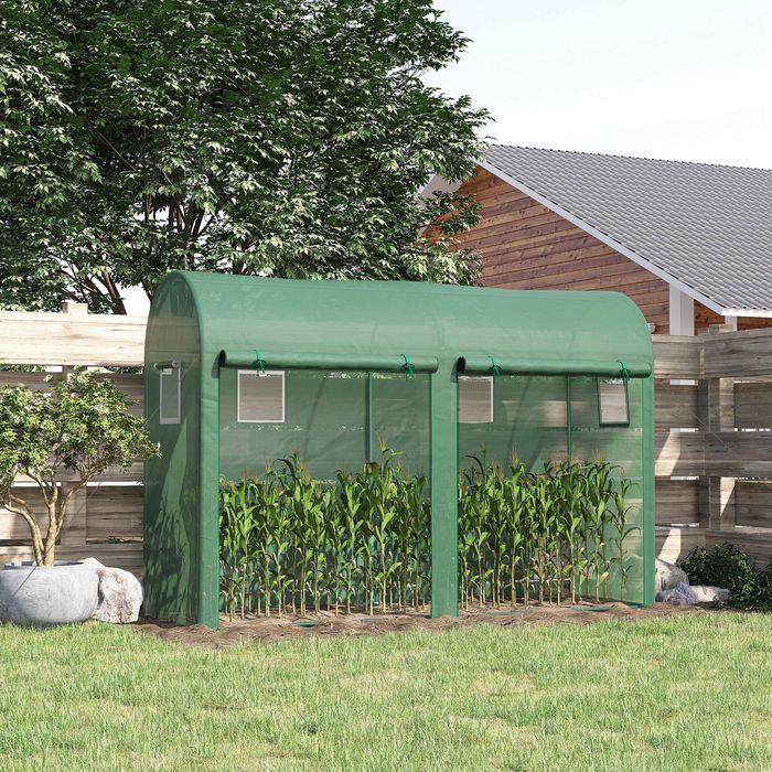 Produktbild Swisshandel24 Foliengewächshaus 300x100x200 cm, 4 Fenster, 2 Türen aus PE-Kunststoff und Stahl