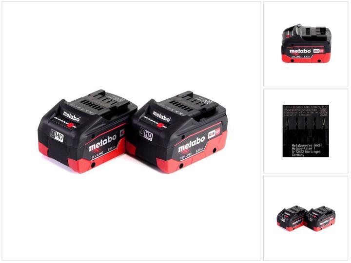 Produktbild Metabo Akku Basis Set 18V mit 2x Akku LiHD 8,0Ah ( 625592000 ) (18 V)