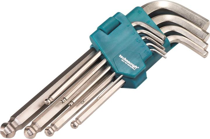 technocraft Ball-end hexagon socket spanner set, 9 pcs