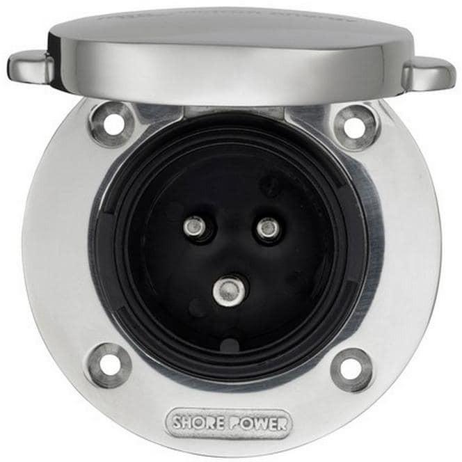 Produktbild Victron Energy Landanschluss Steckdose 32A (MP16), rostfrei mit Deckel