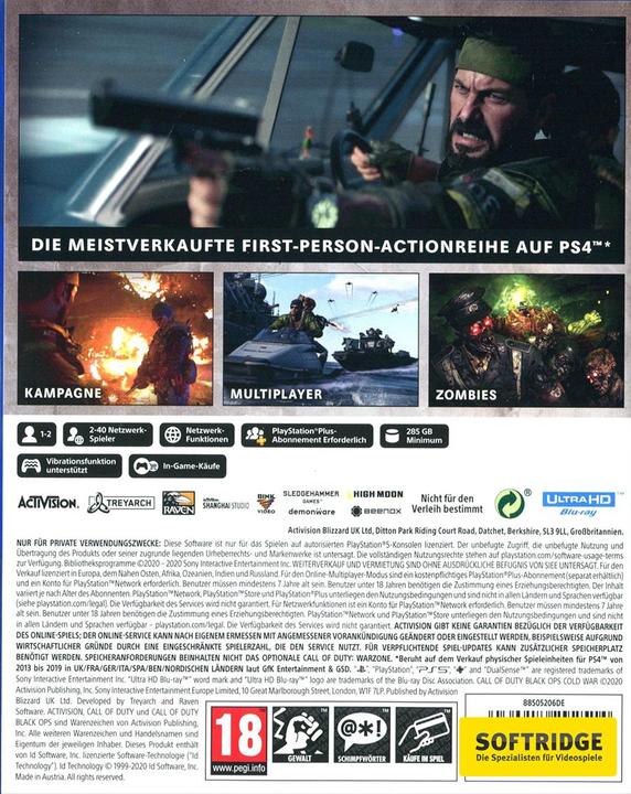 Immagine prodotto Activision Call of Duty: Black Ops Cold War (PS5, DE)
