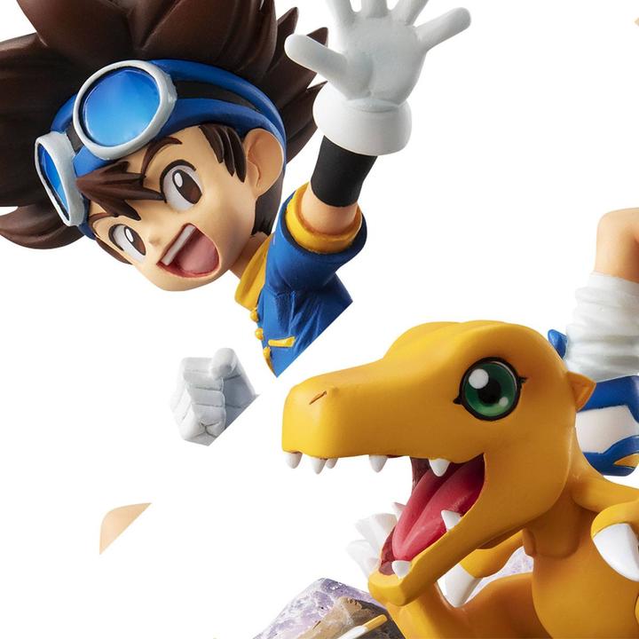 Actual product image Megahouse Digimon Adventure G.E.M. Series statuette PVC Taichi Yagami & Agumon 20th Anniversary 12 cm