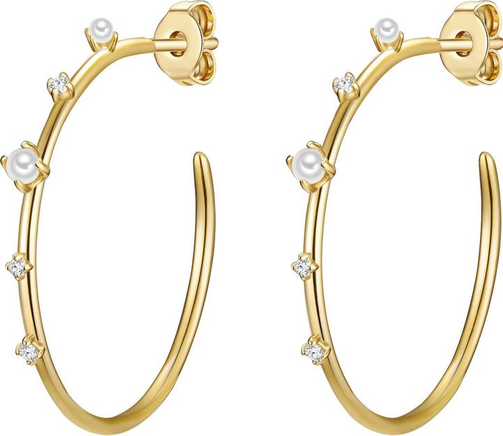 Glanzstücke München Damen Sterling Silber Zirkonia Süsswasser-Zuchtperle gelbgold - 15836 (Sterling Silber)