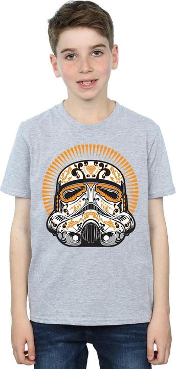 Actual product image Star Wars Boys Stormtrooper Dia De Los Muertos T-Shirt (152, 158)