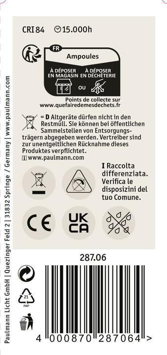 Produktbild Paulmann Kerze (E14, 2.60 W, 280 lm, 1 x, F)