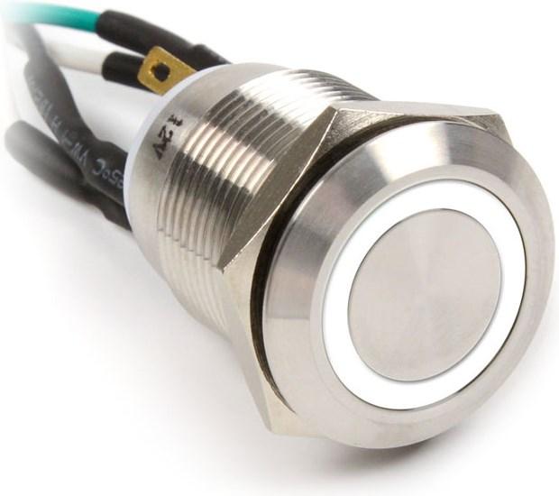 Impactics Spactics Power button for PC 19 mm, IP67 white LED (LAN 22 IP67 VA WH 1)