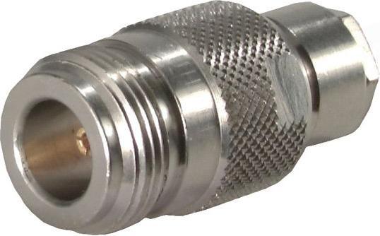 Actual product image Huber & Suhner HF connector, N-type, brass, socket, straight, 50 ohm, solder connection, terminal connection