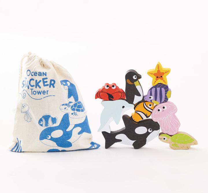 Actual product image Le Toy Van Stacking game sea animals