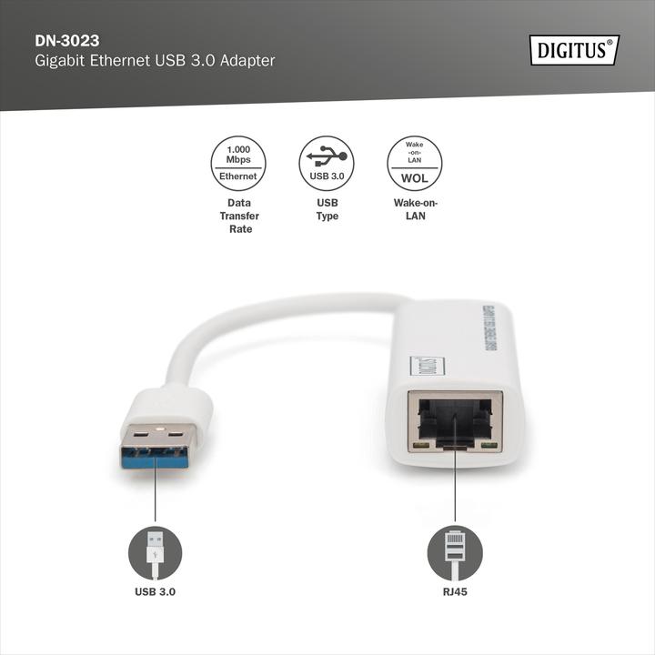 Produktbild Digitus Dn-3023 (USB 3.0, RJ45 (1x))