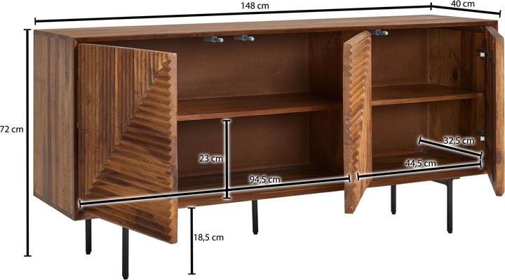 Produktbild FineBuy Sideboard Sheesham Braun
