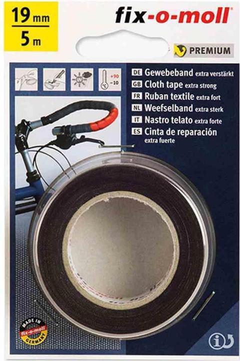 Actual product image Fix-o-moll Fabric tape black 5 m x 19 mm (19 mm)