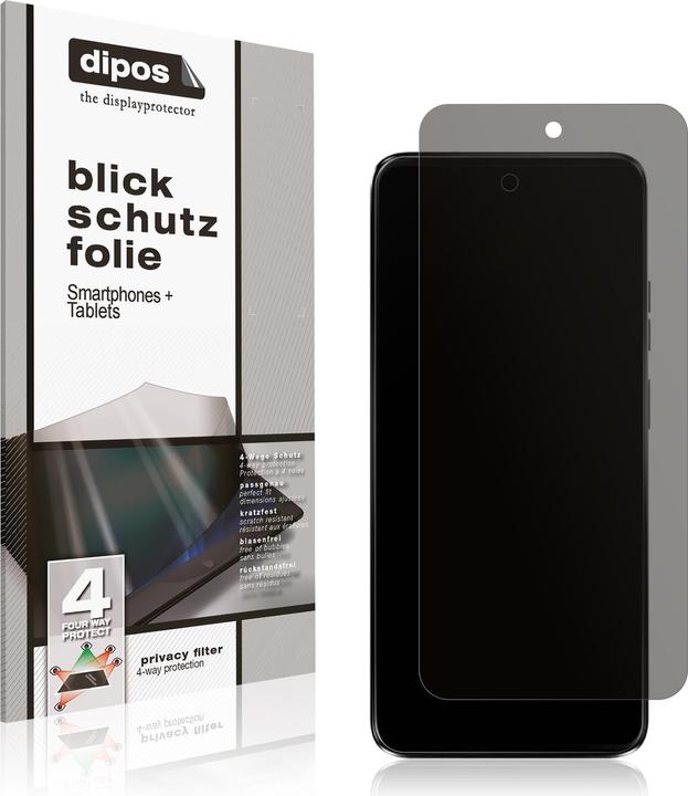 Actual product image Dipos Privacy Screen Protector 4-Way Privacy-Filter (1 Piece, Motorola Moto G34)