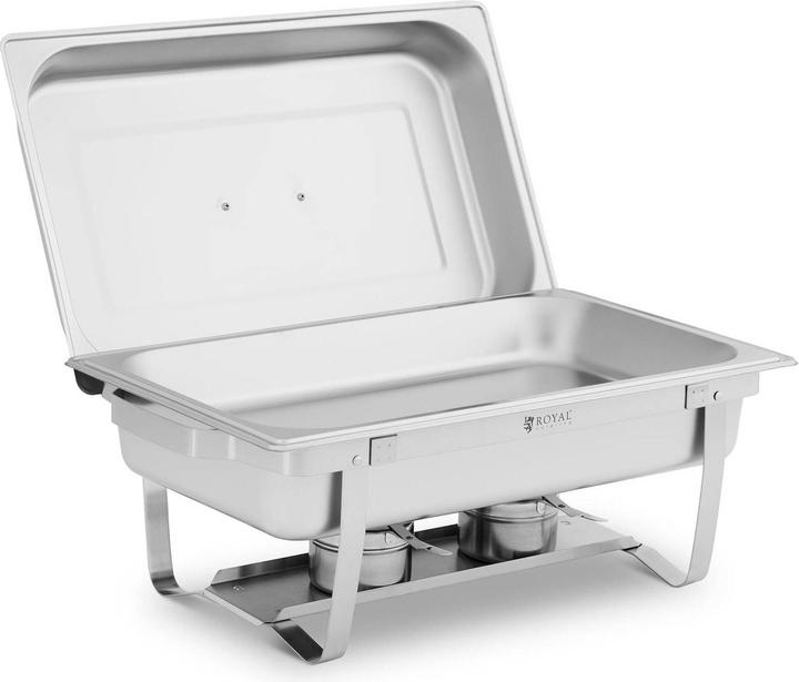 Royal Catering Chafing Dish Warmhaltebehälter Rechaud 9 l 2 Brennstoffhalter 500 x 300 x 60 mm