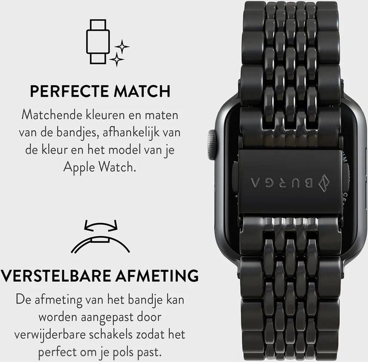 Image du produit Burga Apple Watch Metallgurt - Chic Royal - Schwarz - 38 mm / 40 mm / 41 mm (Acier inoxydable)