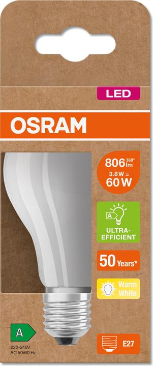 Image du produit Osram Filament Led Classic A (E27, 4 W, 840 lm, 1 x, A)