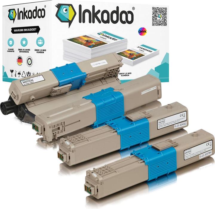 Immagine prodotto Inkadoo Toner Il multipack compatibile con OKI C301 / C321 contiene 4 cartucce toner nero ciano magenta... (M, C, Y, FC)