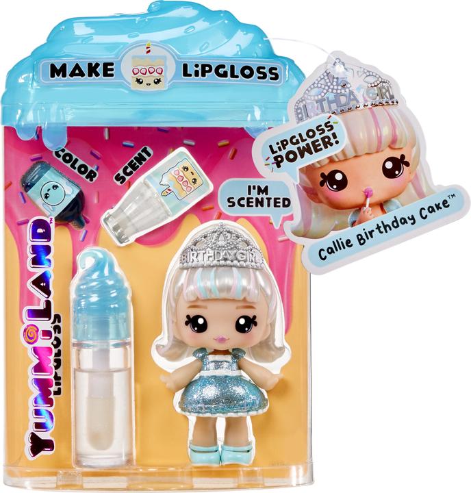 Actual product image MGA Yummiland Lipgloss Doll- Callie Birthday Cake
