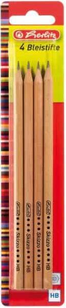 Herlitz Bleistift Skizzo natur, sechseckig, H„rtegrad HB (HB, 4 x)