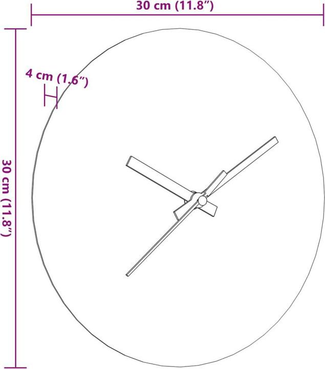 Immagine prodotto VidaXL Orologio da parete con scala e lancette luminose Ø30 cm (30 cm)