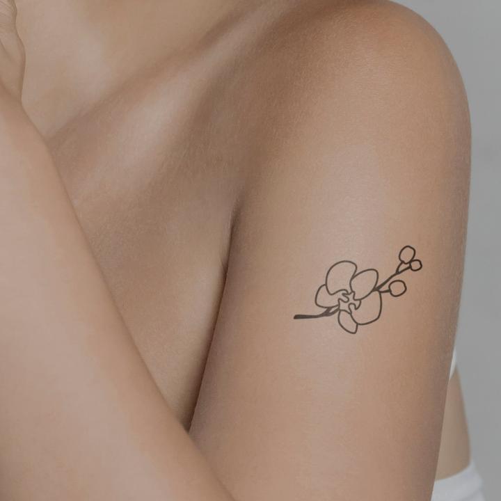 Actual product image minink Temporary tattoo - Beautiful orchid