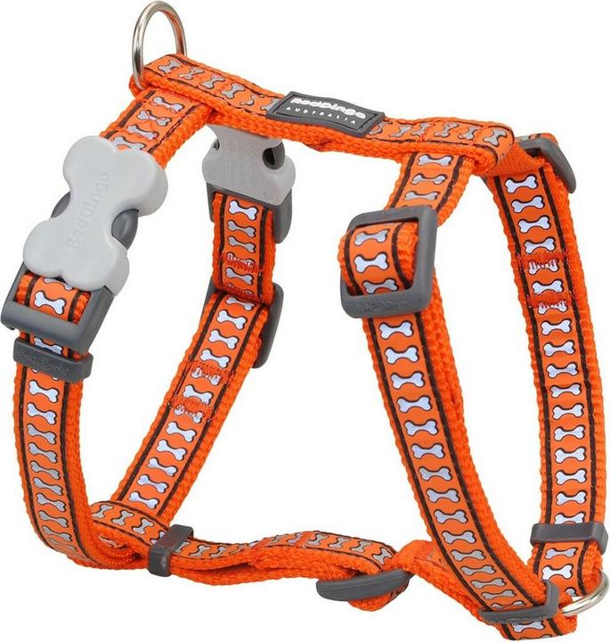 Produktbild Red Dingo Hundegeschirr Orange Knochen Reflektierend 37-61 cm (L, Hund)