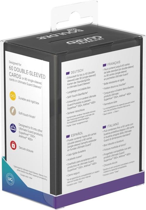 Actual product image Ultimate Guard Card Box Boulder Deck Case Standard Size 60+ Onyx