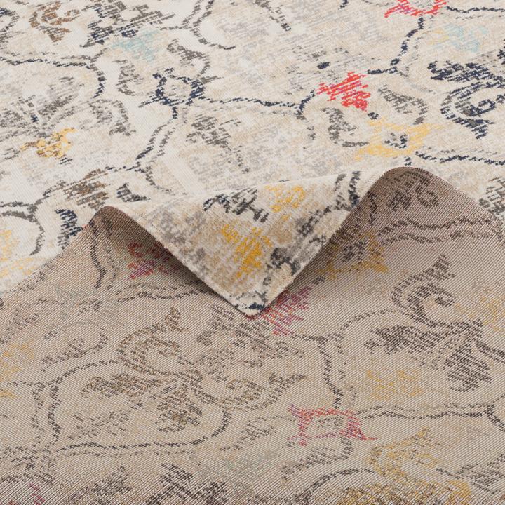 Produktbild Pergamon Kurzflor Designer Teppich Modern Vintage Orient Muster (140 x 200 cm)
