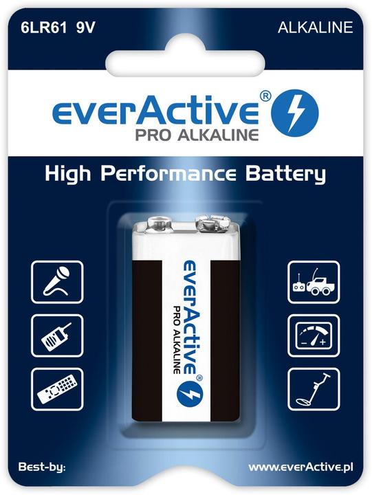 Actual product image Everactive Alkaline battery 6LR61 9V (R9*) Pro (1 pcs., AA, 650 mAh)