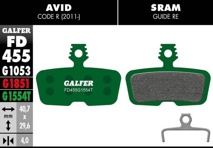 Produktbild Galfer Bike Pro Bremsbeläge (Shimano, SRAM, Avid, Semi-Metallisch)