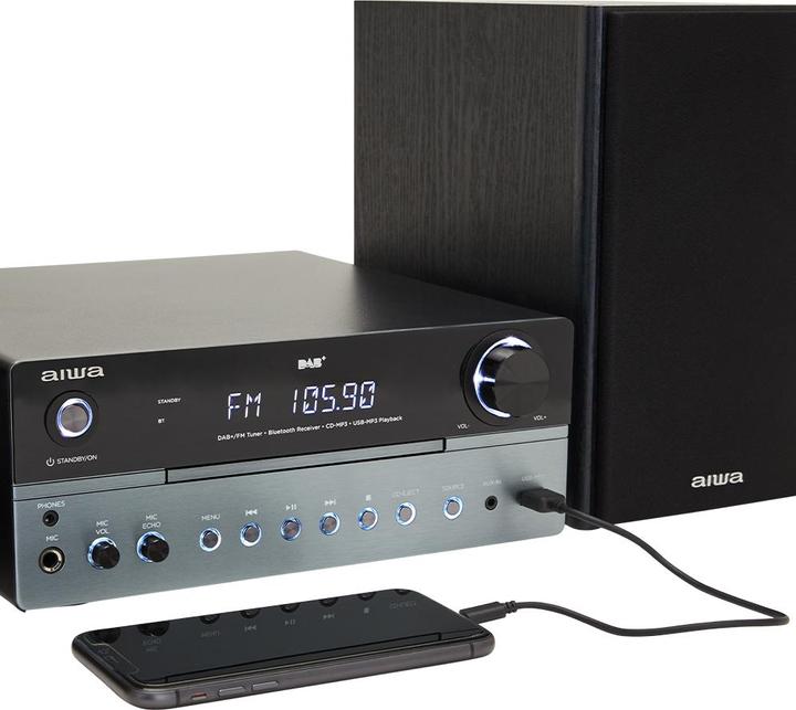 Productafbeelding Aiwa MSBTU-700 mikrojärjestelmä, hopea (Bluetooth, CD Speler, 1x 25 W)