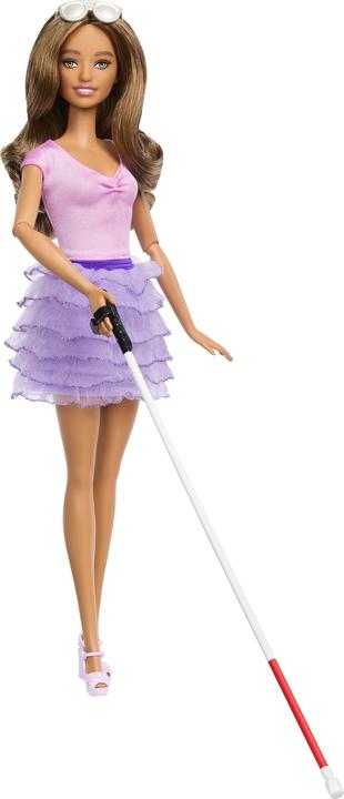 Actual product image Barbie Fashionista doll in purple ruffled skirt