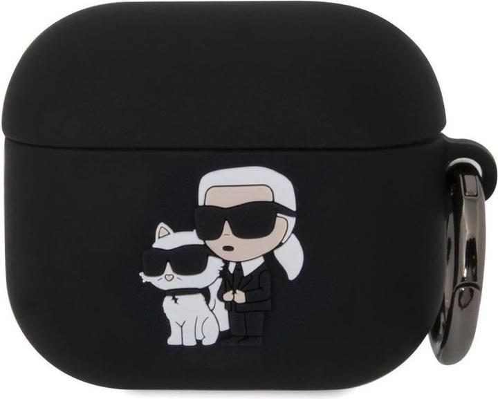 Actual product image Karl Lagerfeld 3D Logo NFT Karl and Choupette Silicone Case for AirPods 3 Black (Headphone sleeve)