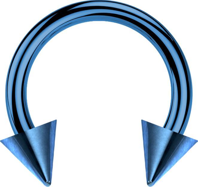 Actual product image Star Piercing Circular barbell dark blue with two cones (without brass, Titanium G23)