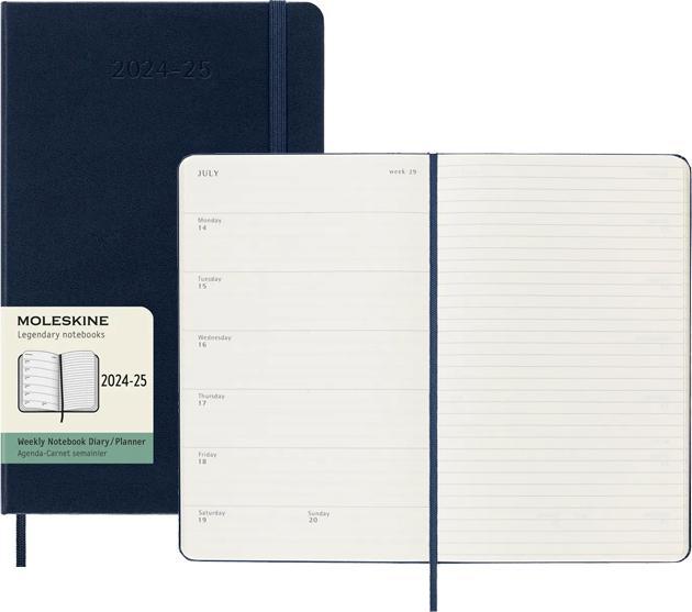Productafbeelding Moleskine 18 maanden weekkalender 2024/2025, L/A5, 1 week = 1 pagina, rechts gelinieerd (A5, Engels)