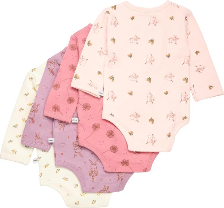 Actual product image Pippi Wrap-around long-sleeved bodysuit set of 4 Dusty Rose Gr. 74 (74)