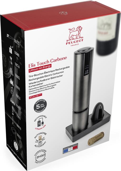 Image du produit Peugeot ELIS TOUCH Tire-bouchon électrique avec pile au lithium, carbone (Tire-bouchon électrique)