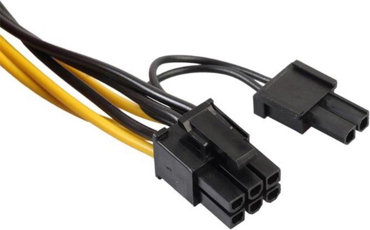 Produktbild PowerGuard PCI-E 6-Pin (male) zu 8-Pin (male) GPU Power Stromkabel 0.5m