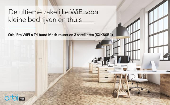 Actual product image Netgear Orbi Pro WiFi 6 AX6000 mesh system (SXK80B4) Set of 4