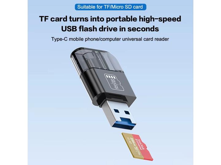 Produktbild PowerGuard USB-C USB-A OTG to MicroSD Cardreader Photo File Adapter (USB, Micro USB, USB-C)