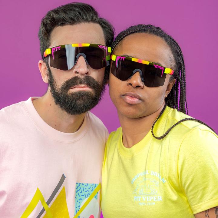 Actual product image Pit Viper The Originals The Italo Polarised (yellow-pink, Polarized Smoke)