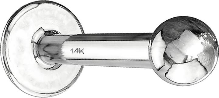 Produktbild Star Piercing Micro Labret 14k weissgold mit Kugel (ohne Messing, 14k Gold)